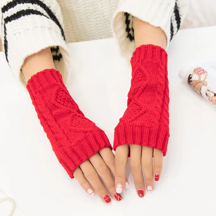 

2017 Autumn Winter Women Warmth Knitted Arm Fingerless Gloves Long Stretchy Mittens Men Women Winter Hand Arm Warm Female Gloves