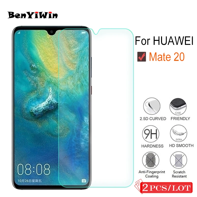 Закаленное стекло премиум-класса 9H для Huawei Mate 20 2 шт. защита экрана прозрачная