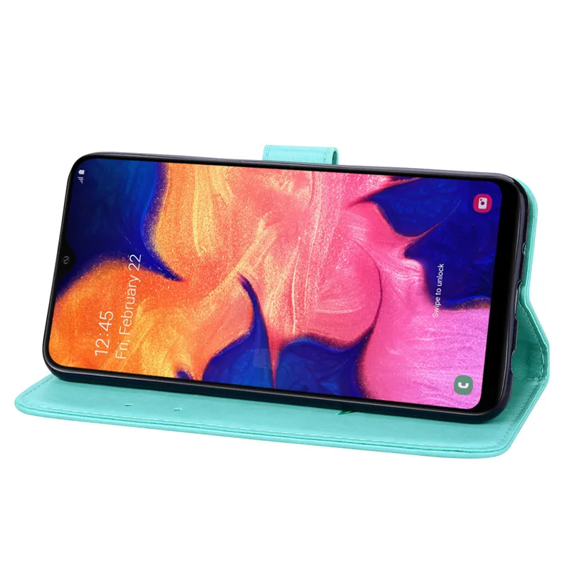 Чехол из тисненой кожи с 3D цветами для Samsung Galaxy A10 мягкий магнитный чехол-бумажник