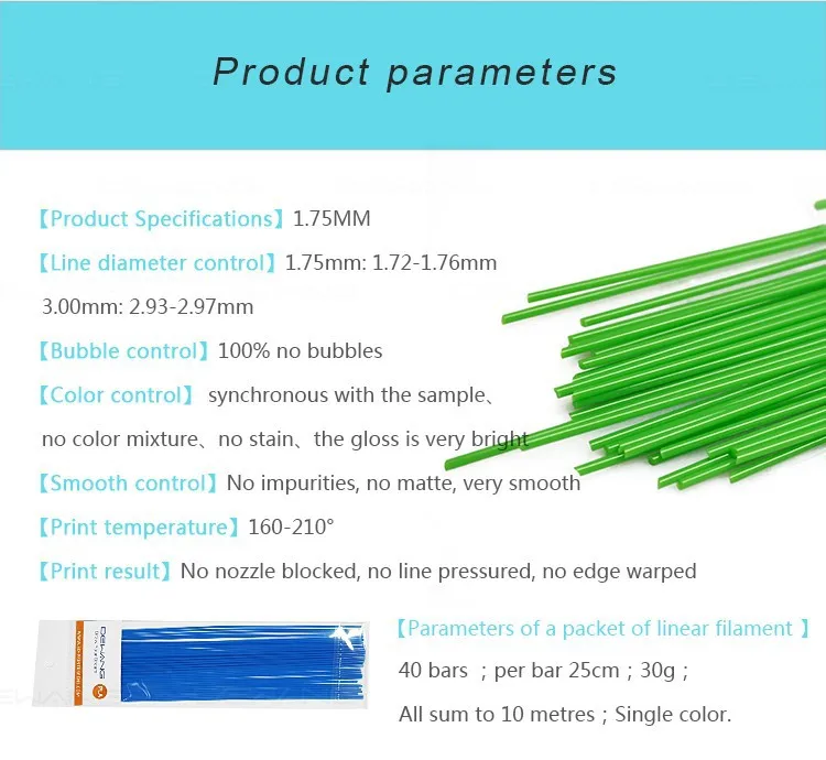 DeWang 10 м 3D ручка Пластик Stick проволоки 40 бары 1,75 мм 3D ручка накаливания нити ABS дети подарок искусств и Craft 3D ручка ABS пластик для 3д ручки ABS