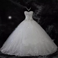 new ball gown lace wedding dress 2022 shiny beading wedding gowns bride dress