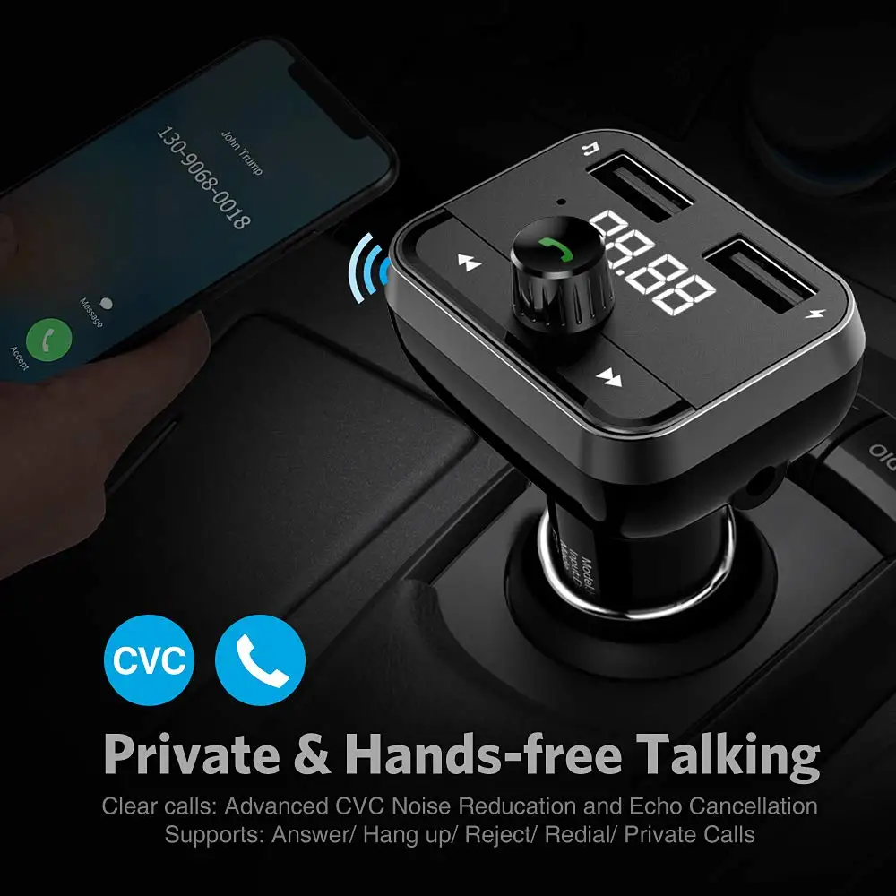 Nulaxy беспроводной Bluetooth громкой связи вызов FM передатчик модулятор V4.2 EDR радио