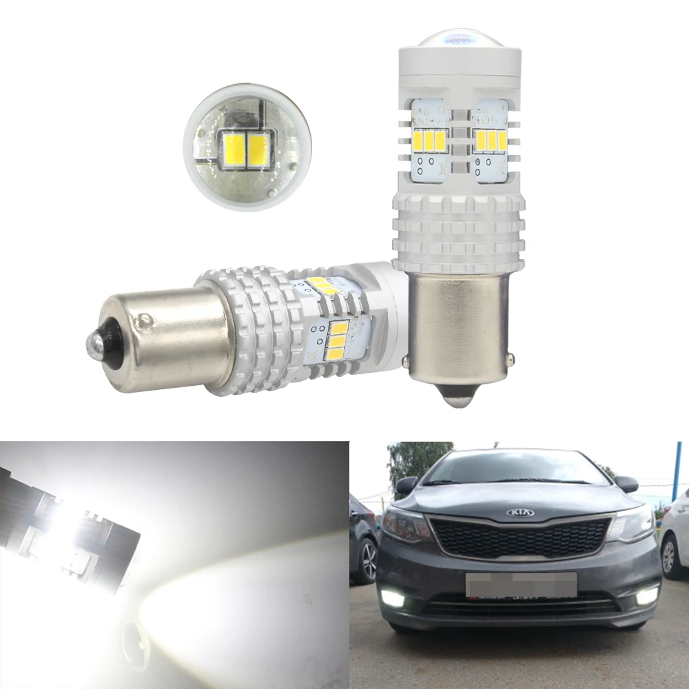 2) CANbus безошибочный HID Белый 1156 P21W BA15S светодиодный лампы для Kia Rio 3 4 Габаритные огни