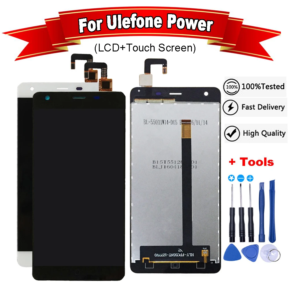 ЖК-дисплей с дигитайзером для Ulefone Power сменный сенсорный экран инструменты 5 дюйма