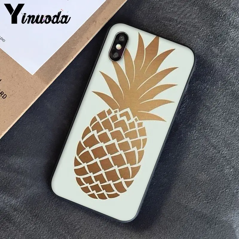 Yinuoda Фрукты Ананас новое поступление черный чехол для телефона для iPhone 8 7 6 6S 6Plus X XS MAX 5 5S SE XR 10 чехол s