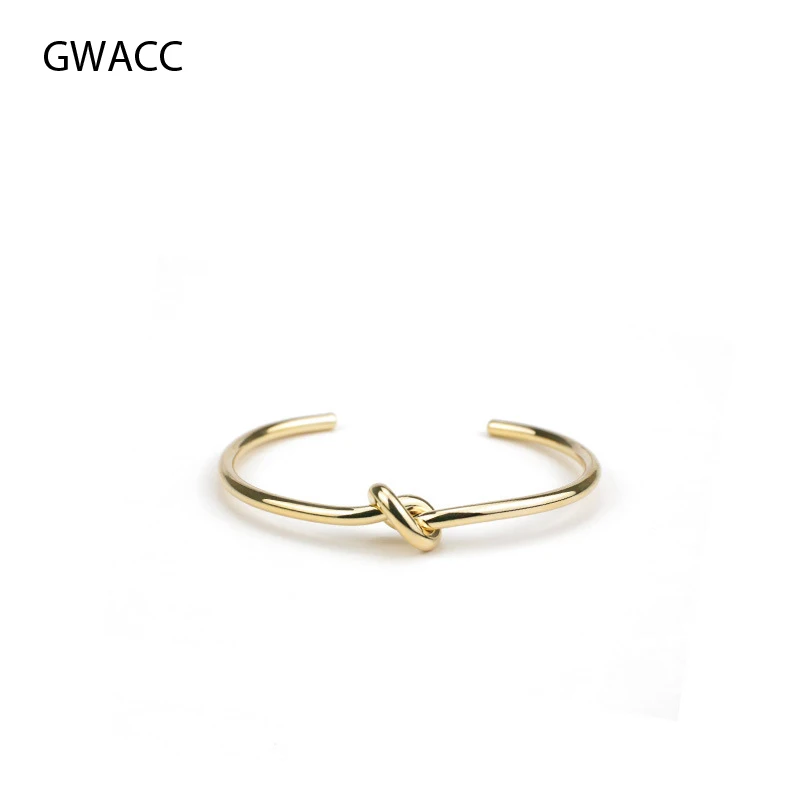 GWACC Gold Color Metal Single Circle Knotted Bracelets Bangle For Women Original Cool Creative Design Fashion Jewelry Vintage | Украшения и