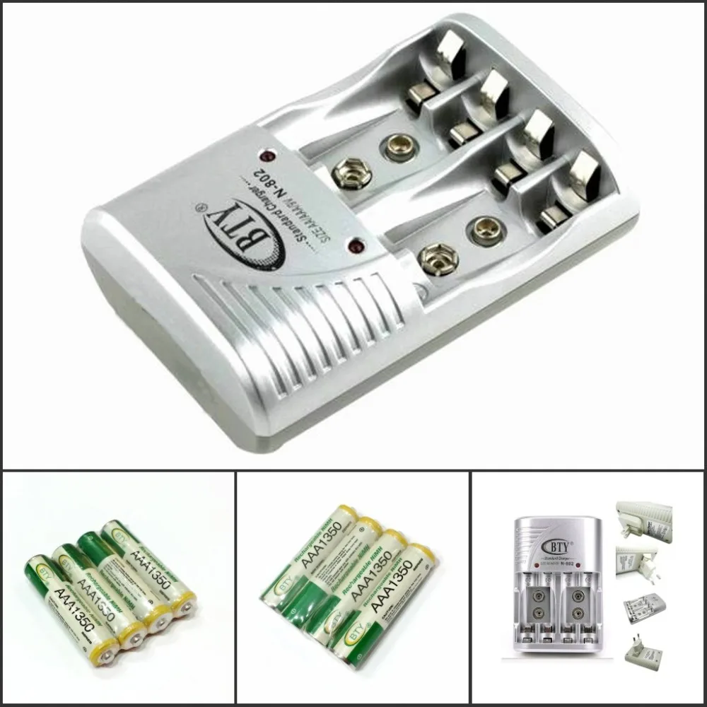 Зарядное устройство BTY N-802 Smart AA AAA + Перезаряжаемая Ni-MH батарея 8x1 2 в 1350 серии 350 мАч