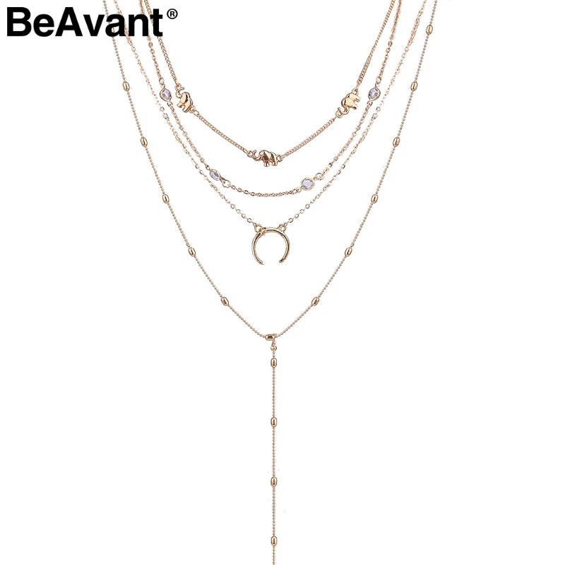 BeAvant модные стили многослойное колье ювелирные изделия Золотое ожерелье на