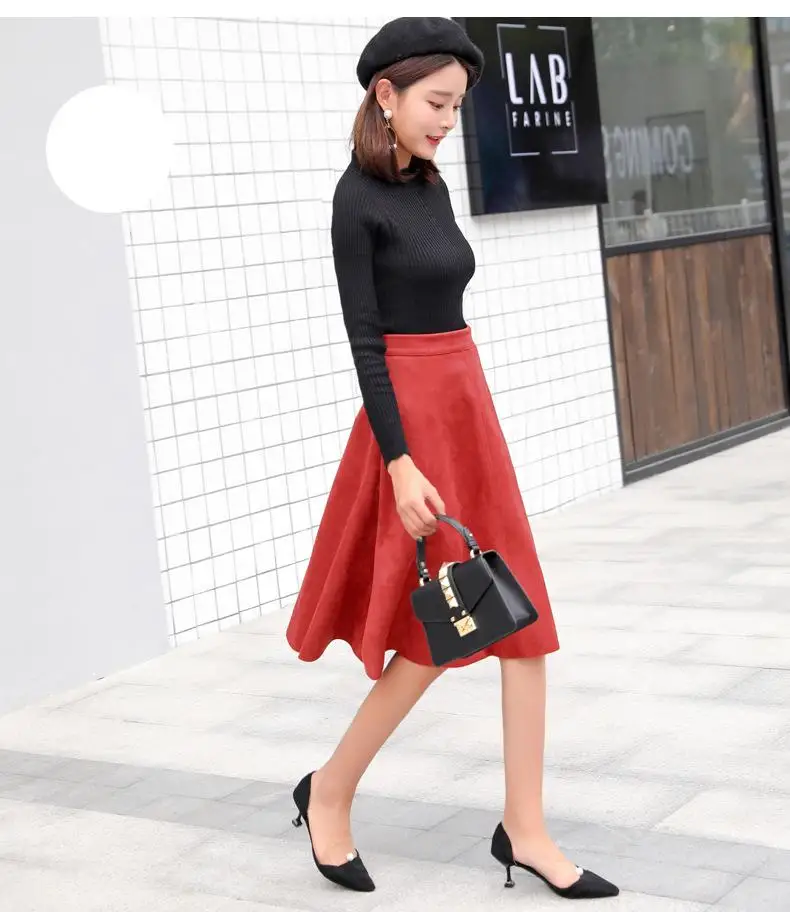 Новинка зимы Стиль замшевая юбка Женские туфли 5 Цветов доступны элегантный