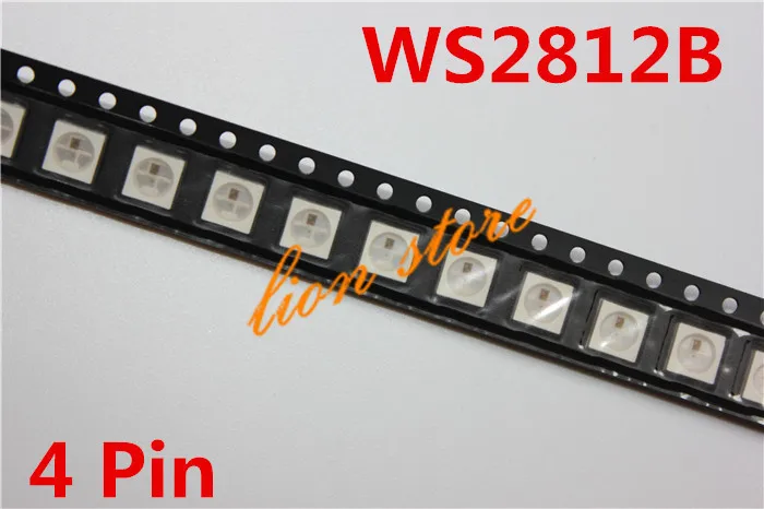 10/50/100/500/1000 шт WS2812B(4 контакта) 5050 SMD W/WS2811 индивидуально адресуемых цифровой RGB светодиодный чип