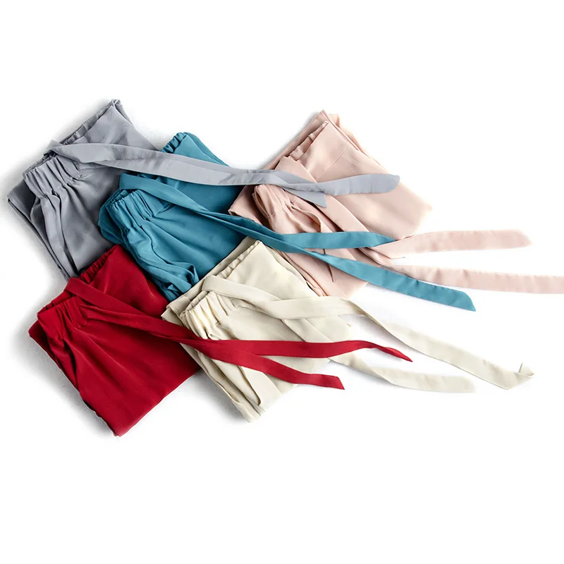 

Women Silk Harem pants 100% REAL silk Solid Loose Ankle-length Elastic waist pants Silk chiffon under pants 2017 Spring