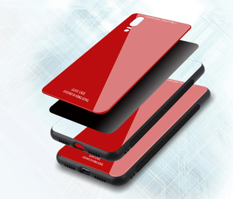 BFOLLOW Hard Case for Huawei P20 / Lite Pro P Smart Glass 9H Back Cover P10 P9 2017 Coque |