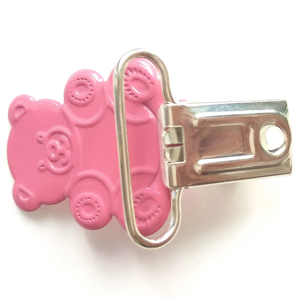 300pcs Wholesale safety hot pink ted bear shape suspender clips | Дом и сад
