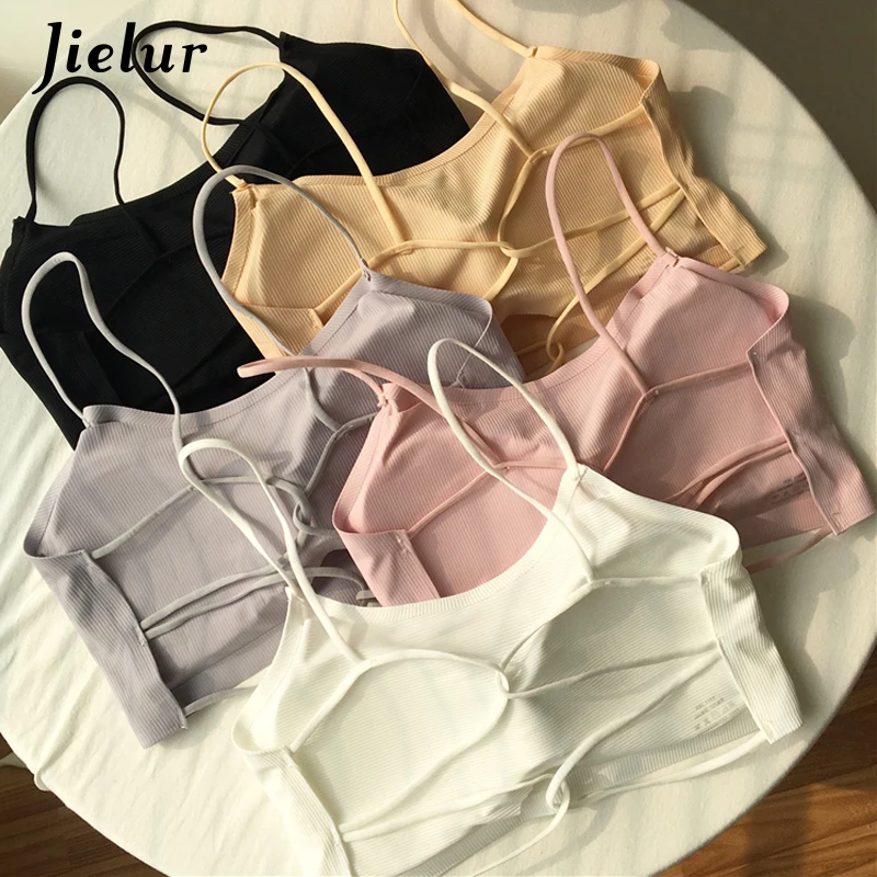 Jielur летнее нижнее белье бандо короткие милые топы трубы Harajuku однотонный