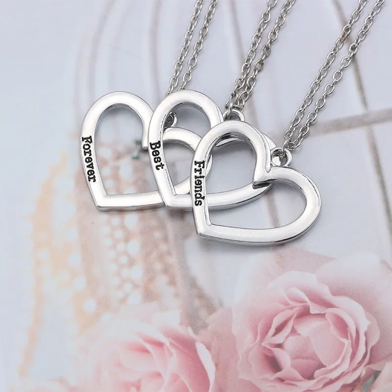 Ожерелье Best Friends Forever для женщин колье с подвеской в виде сердца 3 отверстиями