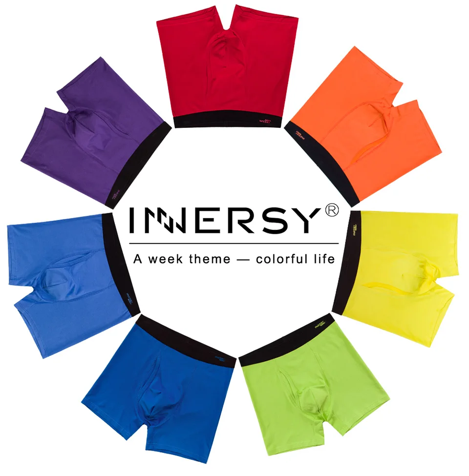 Innersy, 7 шт./партия, Радужный принт, мужское нижнее белье, боксеры, хлопковые боксеры, мужские боксеры с принтом, шорты, боксеры, мужское нижнее белье, для недели