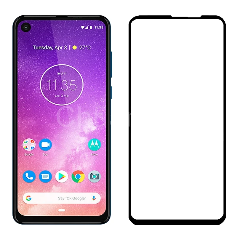 2.5D 9H Премиум Закаленное стекло для Motorola One Vision полное покрытие экрана Защитная
