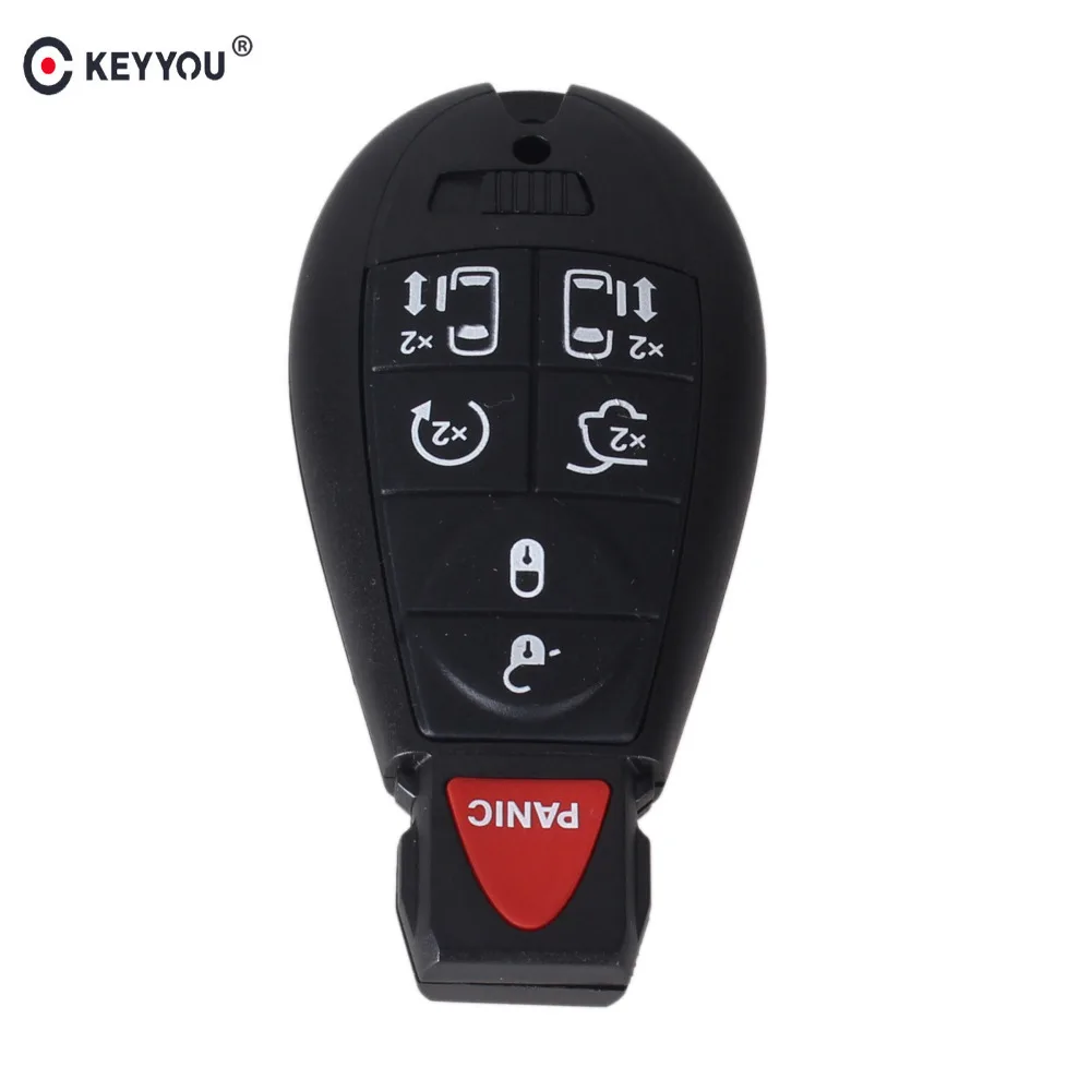 KEYYOU для Jeep умный дистанционный ключ Chrysler Town Dodge 6 + 1 Panic 7 Кнопка с Uncut Blade оболочки