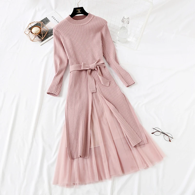 Женский комплект из 2 предметов элегантный длинный свитер неправильной формы и