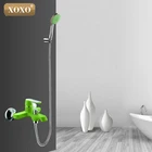 Смеситель для душа XOXO 20023R с настенным креплением, белый латунный хромированный кран для ванной комнаты, насадка для душа, зеленый оранжевый