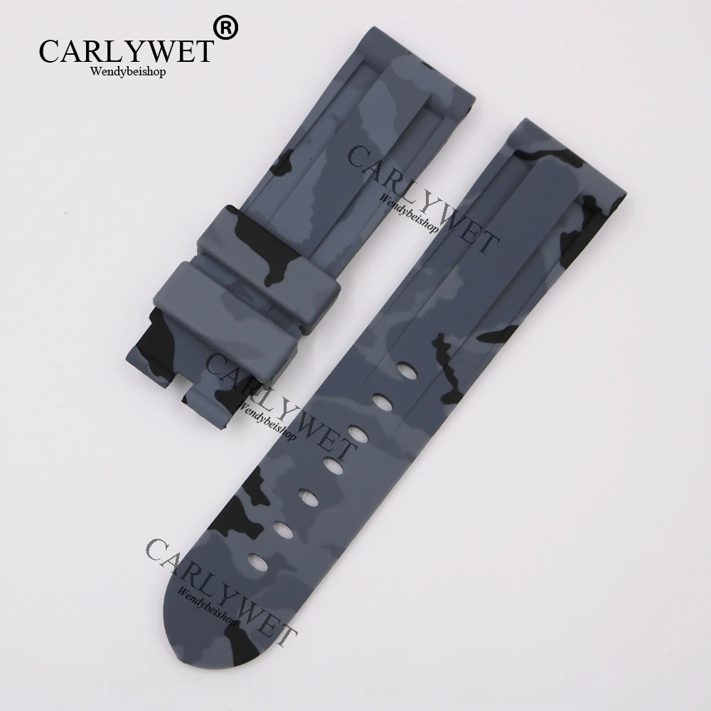 CARLYWET 24 мм Камуфляжный серый водонепроницаемый силиконовый резиновый сменный