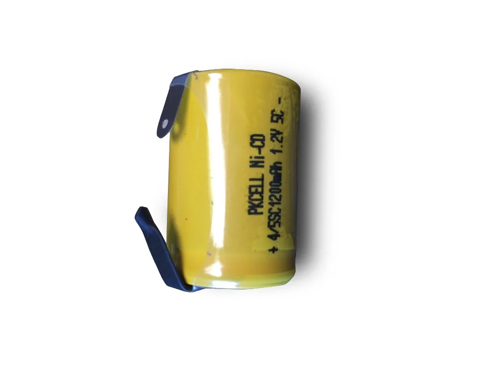 50 шт PKCELL 4/5SC 1200mah 1,2 v nicd Батарея 4/5 Sub c NI-CD аккумуляторы с плоской верхней частью с вкладками для аварийного освещения