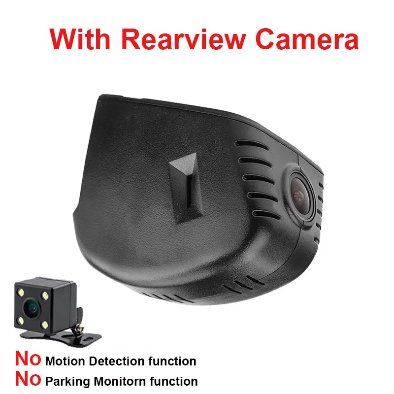 With Rear Lens Kampacar автомобиля беспроводной доступ в Интернет, DVR камеры для Audi A1 A4 A6 Q5 Q3 A8 A7 R8 Q7 Q2 автомобиля Регистраторы Автомобильный видеорегистратор - Название цвета: With Rear Lens