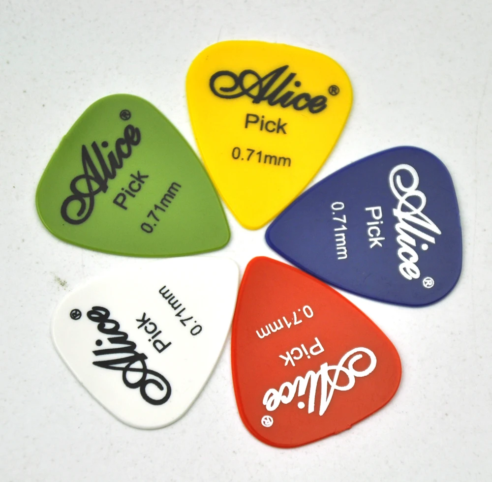 

100pcs Medium 0.71mm Alice Smooth ABS Guitar Picks Plectrums For Acoustic Guitar