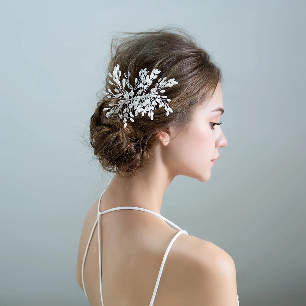 Модный дизайн растительных волос расчески с имитацией жемчужных бусин украшение для головы невесты свадебные украшения для волос для девочек вечеринки зажимы для волос новые.