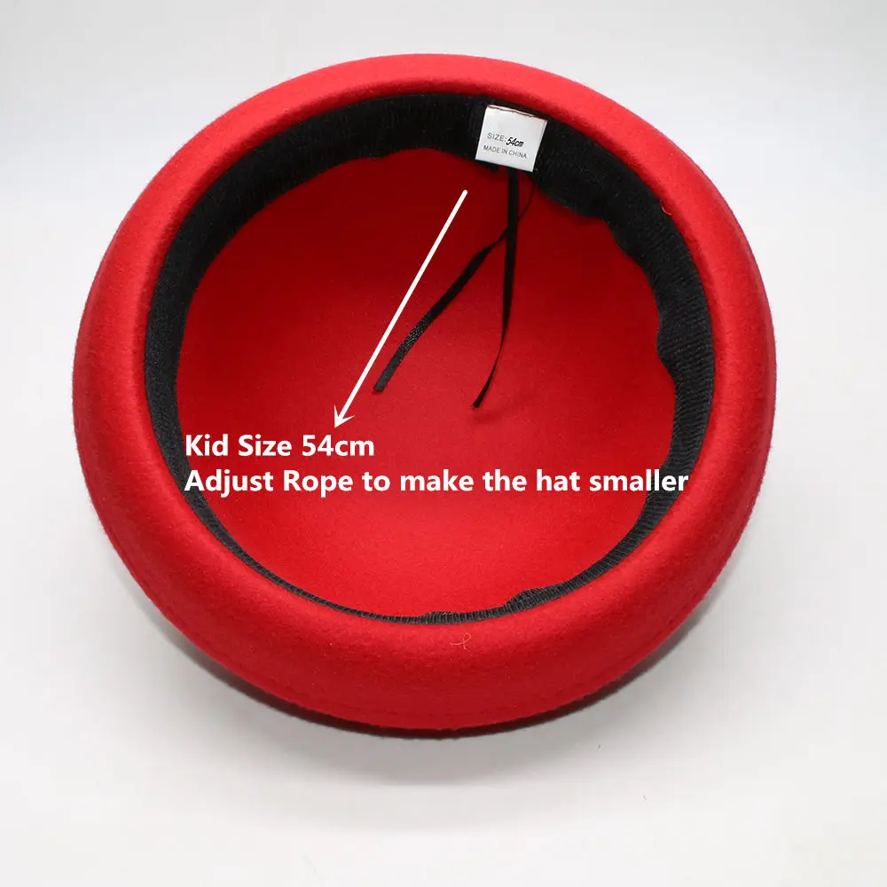 Women Men /Kid Child Retro Vintage Big Bowknot Band 100% Wool Derby Billycock Top Cap Bowler Hat Fedora (57cm/54cm-Adjust) | Аксессуары