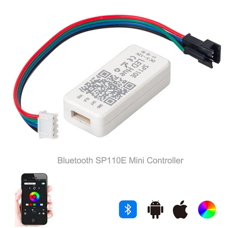 Музыкальный контроллер SP110E SP105E sp107 e Bluetooth Wi Fi для WS2811 WS2812B SK6812 APA102 WS2801 светодиодная