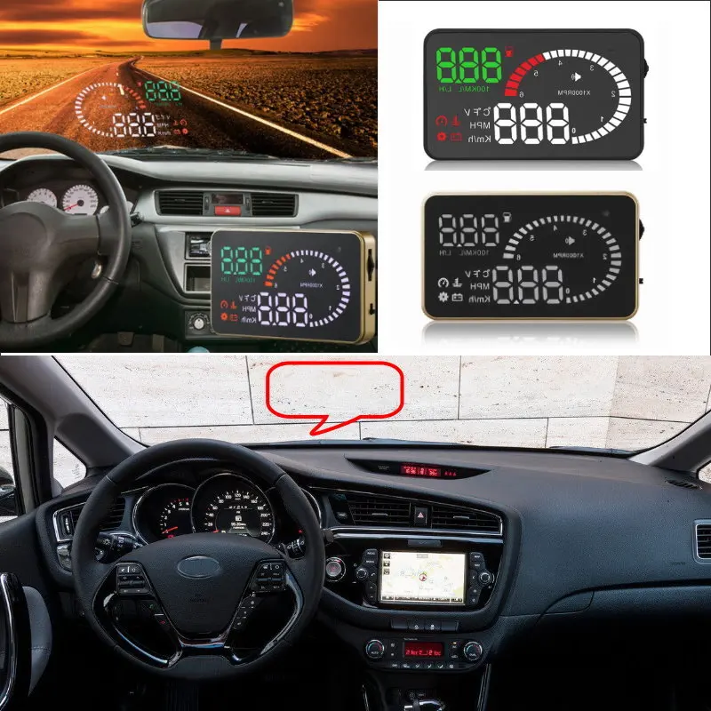 Car HUD Head Up Display For KIA Ceed/Cerato/Rio/Sorento/Sportage/Soul AUTO HUD Safe Screen Projector Virsual Display Digital HUD
