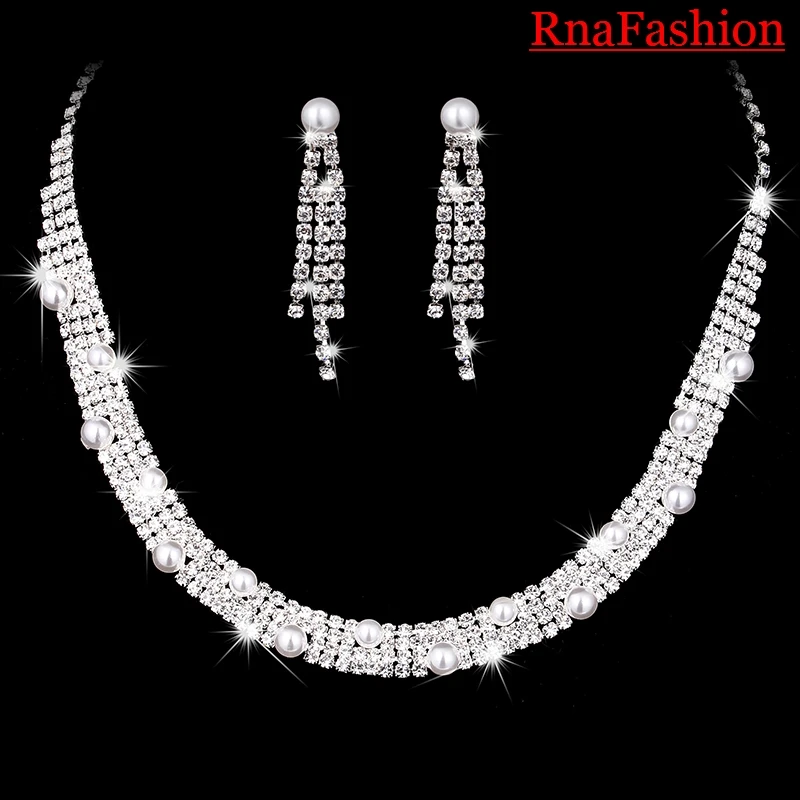 Ювелирный Комплект из колье и серёг с искусственным жемчугом|jewelry sets for women|bridal