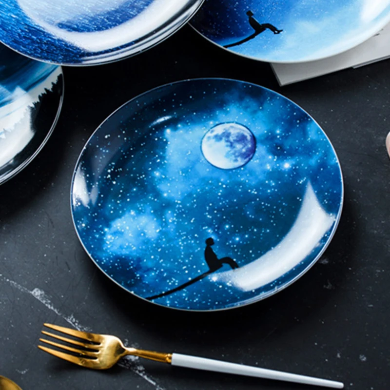 1 шт. тарелка для десерта в европейском стиле фарфоровая посуда керамическая