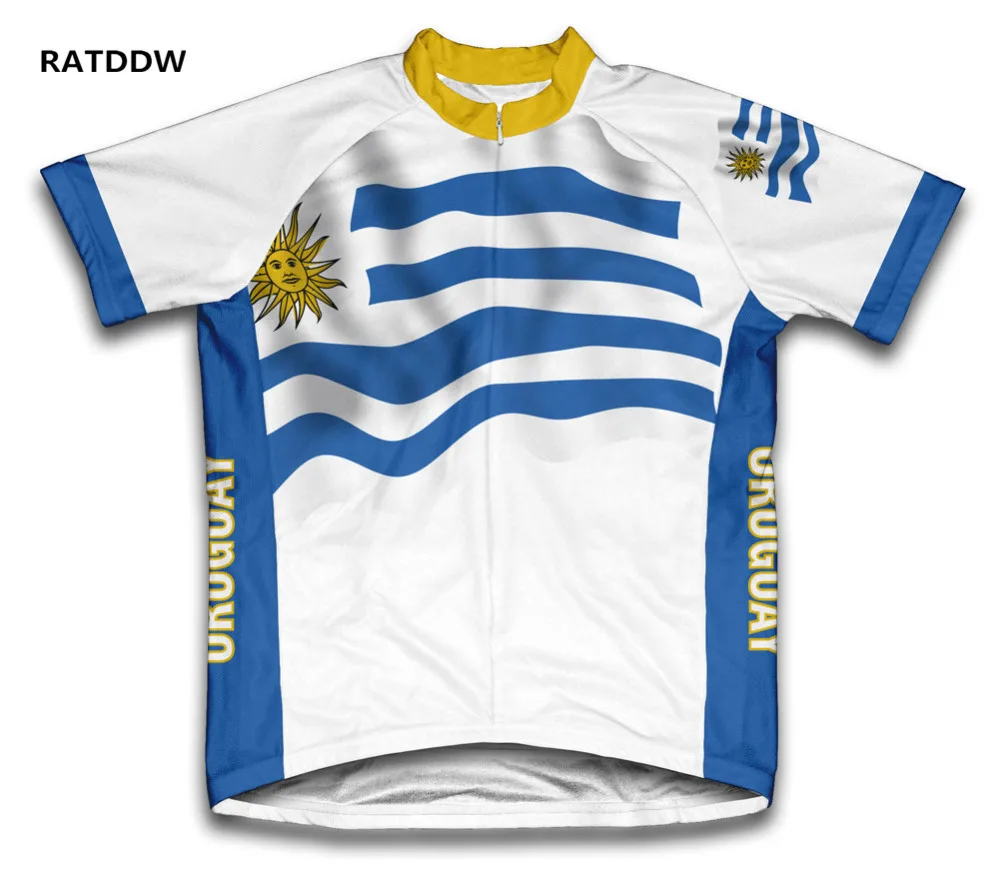 Флаг Уругвай Велоспорт Джерси велосипед короткий рукав спортивная одежда