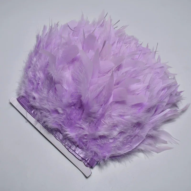 Light purple 10 бело-серого цвета из турецких мохнатых перьев перьевые кромки, с бахромой, на стопу длиной от 10 до 15 см перо для рукоделия ленты Карнавальная одежда вечерние украшения рукоделие Шлейфы - Цвет: Light purple