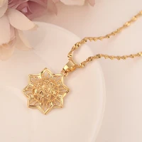 women necklace gold necklace suflower pendant pendant africa arabian jewelry nice gifts charms diy girls kids jewelry