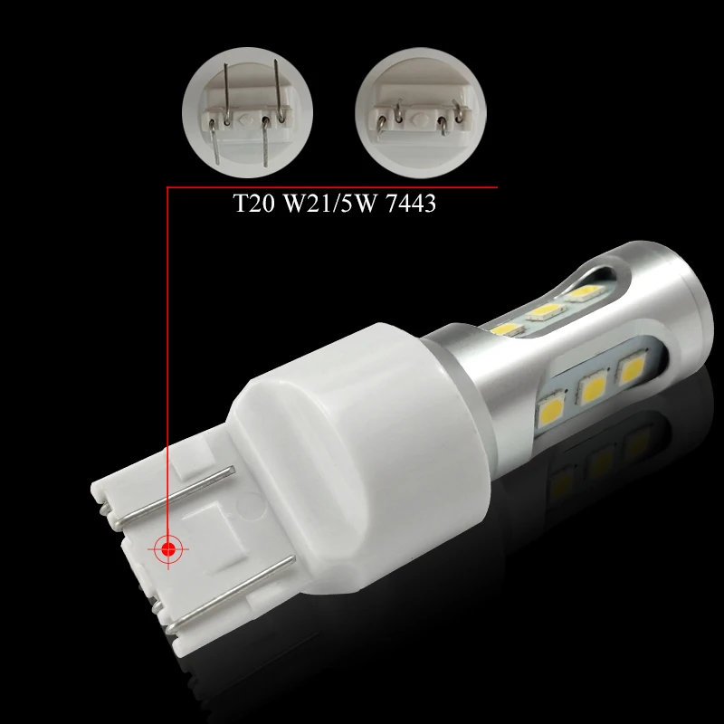 CNSUNNY светильник T20 светодиодный W21/5 Вт 7443 светодиодный фонарь 1000Lm яркий 3030 9SMD Canbus автомобильный тормоз заднего хода стояночный DRL противотуманный светильник резервная лампа