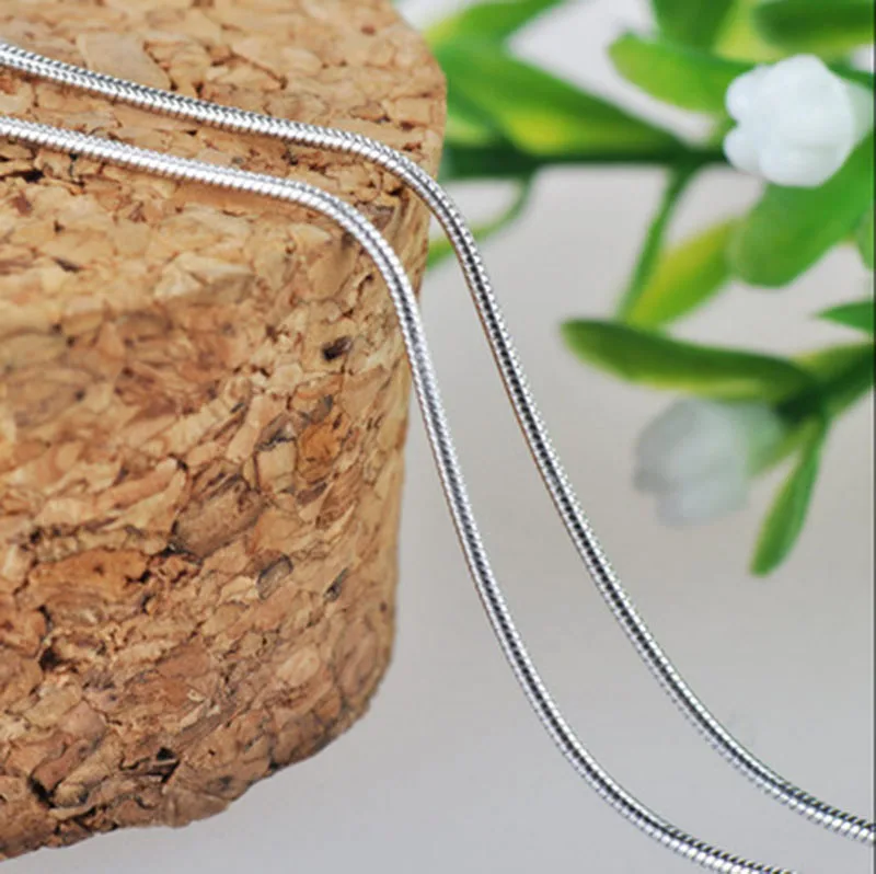 

Hot Sale 1mm snake bone necklace vintage 100% 925 sterling silver chain fashion necklace women or men jewelry