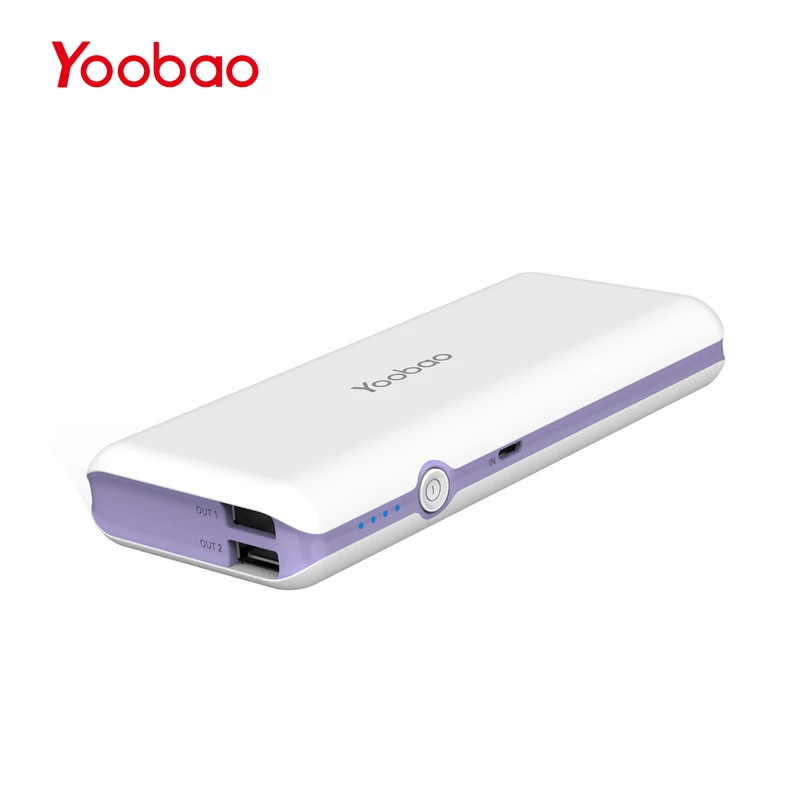 Yoobao M10Pro портативное зарядное устройство для телефона 10000 мАч двойной USB выход резервный Аккумуляторный блок 18650 зарядное устройство для iPhone 7 samsung планшет - Цвет: Purple