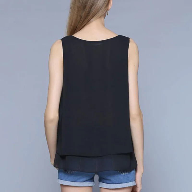 Летняя стильная блузка новинка 2017 года Женская майка шифоновый женский