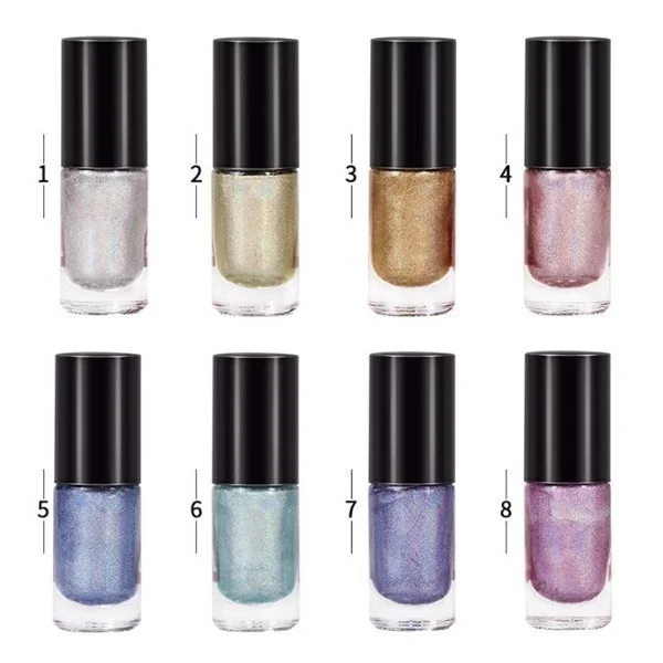 Голографический лак для ногтей 1 бутылка 8 цветов голографический с блестками