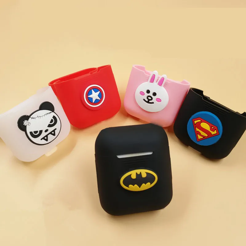 NewlySuper Hero гарнитура коробка мультфильм мягкий силиконовый чехол для наушников портативный наушник крышка мягкий для Apple Airpod TSLM1