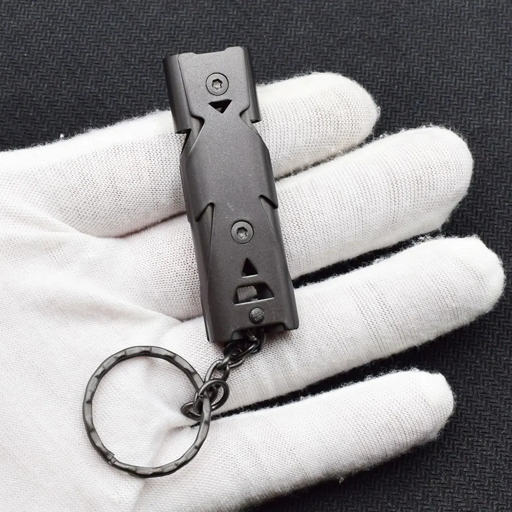 Автомобильные брелоки из нержавеющей стали портативные мини со свистком