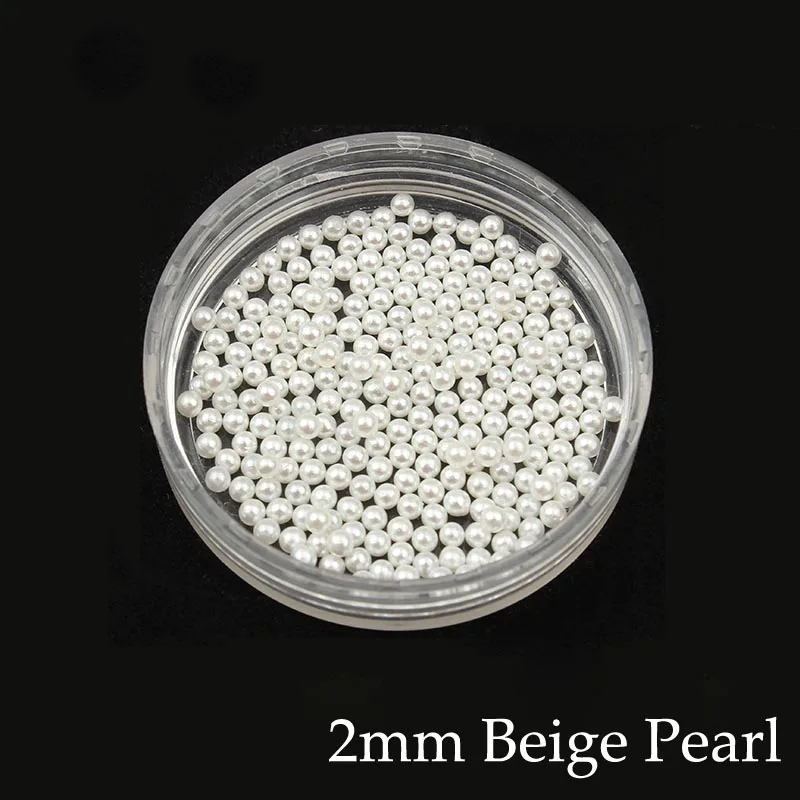 2mm Beige 1000pcs 2/3/4/5/6 мм круглые стразы из пластика ABS бежевый без жемчуг с отверстиями бусины для рукоделия, украшение для альбома, DIY Швейные Ремесло, расходные материалы - Цвет: 2mm Beige 1000pcs