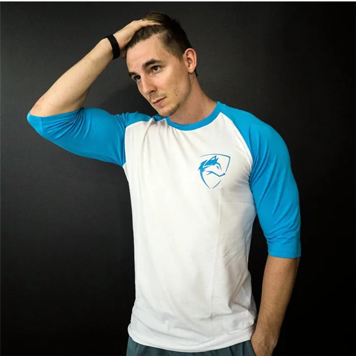 ALPHALETE, новинка, мужские футболки с рукавом три четверти, хлопковые, для тренажерного зала, фитнеса, тренировок, одежда, мужские, повседневные, модные, брендовые футболки, топы