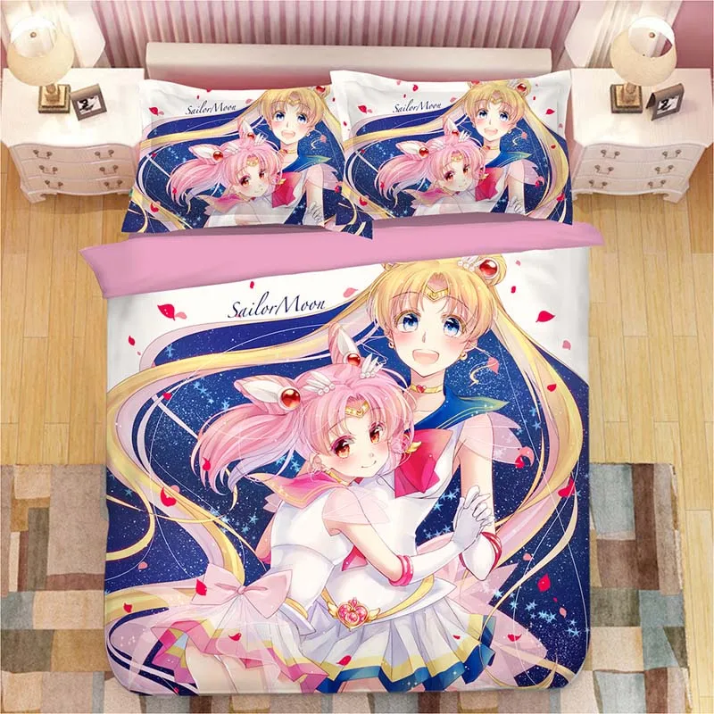 Сейлор Мун постельное белье с аниме набор Tsukino Усаги пододеяльники наволочки Сейлор Мун одеяло комплект постельного белья s постельное белье - Цвет: 18
