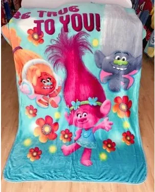 Kids Cartoon Blanket Elsa Princess Size 100*130cm Children Trolls Poppy Branch Fleece | Дом и сад