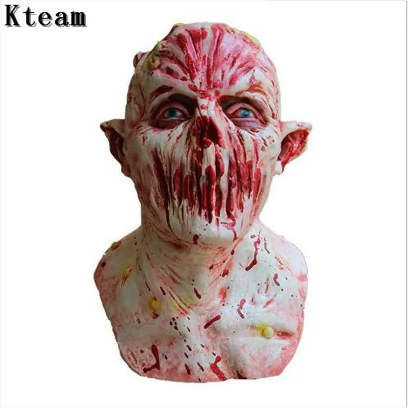 

New Halloween Adult Mask Zombie Mask Latex Bloody Scary Extremely Disgusting Full Face Mask Costume Party Cosplay Toy Cap helmet