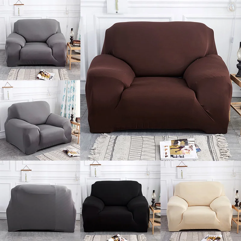 Grey Color Elastic Couch Sofa Cover Loveseat Covers for Living Room Sectional Slipcover Armchair Furniture | Дом и сад